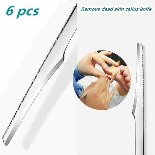 Miniatura 3 de Kit de herramientas de cuchillo de pedicura limpiador profesional de pies de acero inoxidable para eliminar la piel muerta 6 piezas de cuchillo