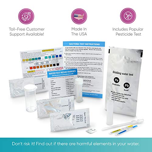 Drinking Water Test Kit - 10 Minute Testing For Lead Bacteria Pesticide Iron Copper and More