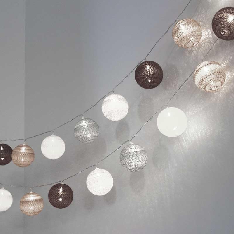 B·LED BARCELONA LED - Guirnalda LED bolas de algodón 20 Bolas con USB 3m-IP44-4cm