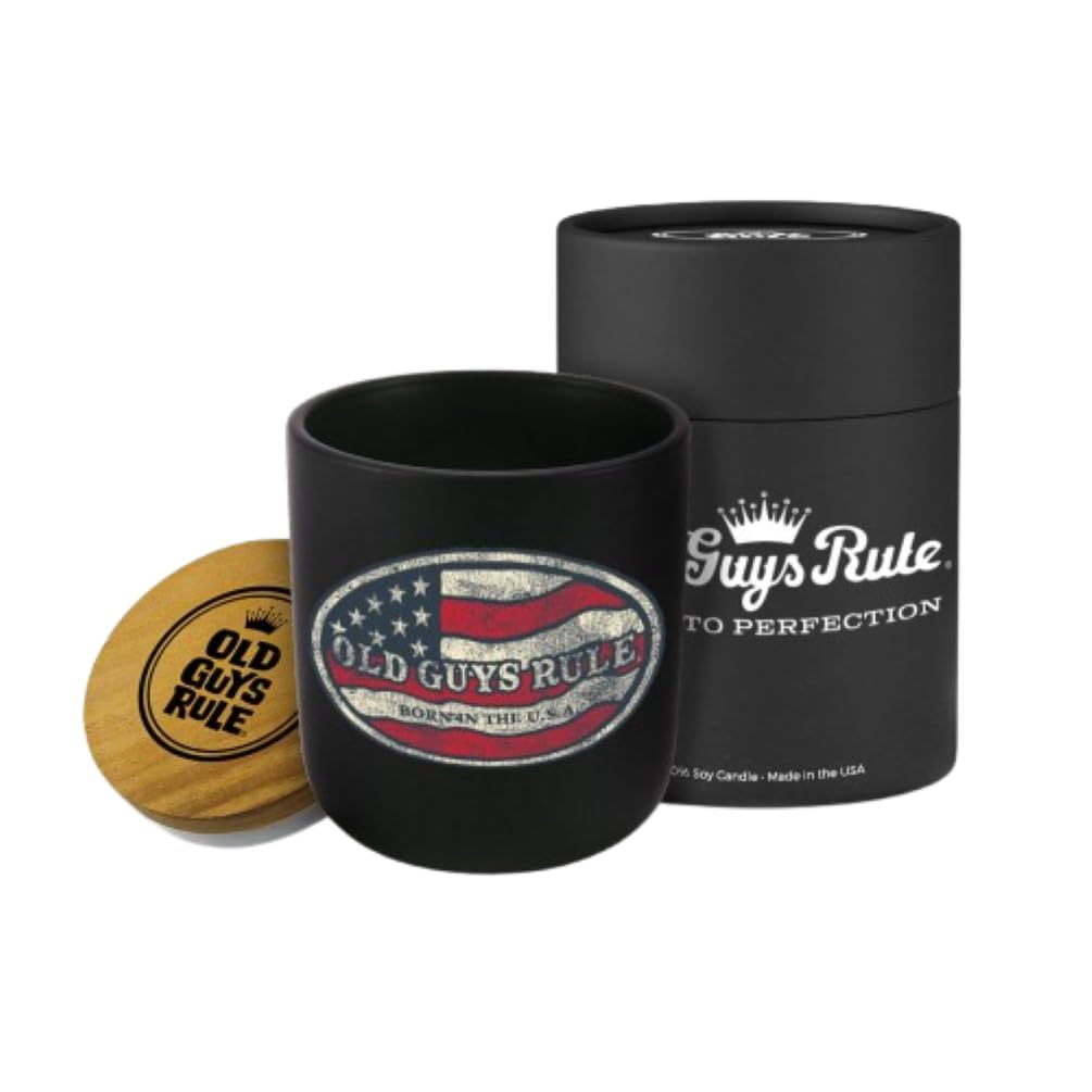 GenericScented Candles Uncommon Flame - Old Guys Rules Born in The USA Candle - - Handmade, 100% Soy Wax - Flint Jar Candles