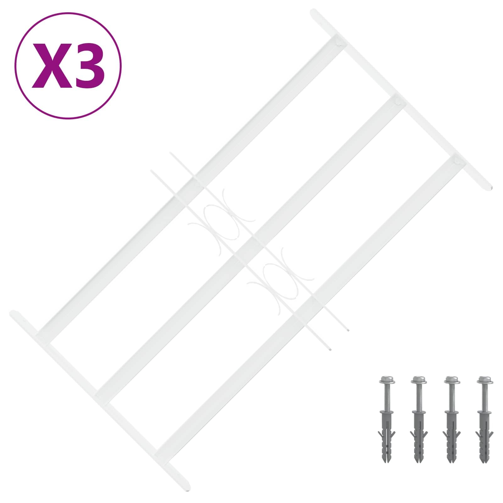 Reja de Seguridad para Ventanas con 3 Barandas 3 pcs 43-74 cm para ventana de bodega,balcón,planta baja,Reja antirrobo 43-74 cm