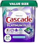 Cascade Platinum Plus Lave-vaisselle Podes détergentes, savon détergé, parfum frais, 63 Nombre