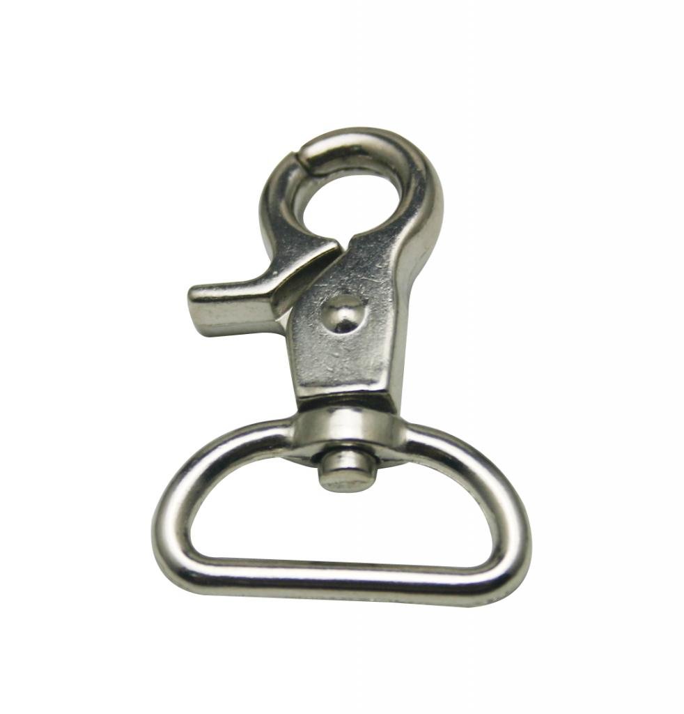 Silvery 1'' Inside Diameter D-Ring Lobster Clasp Claw Swivel Hook Pack of 8