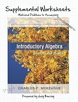 Supplemental Worksheets: Matched Problems to Accompany Introductory Algebra 1936368900 Book Cover