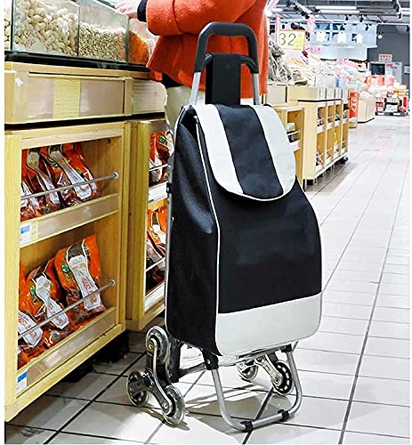 COUYY Trolley faltsam einkaufen Trolley, schwarz 40l hohe kapazität Shopping Trolley Tasche alte Mann supermarkt leichte… – Bild 4