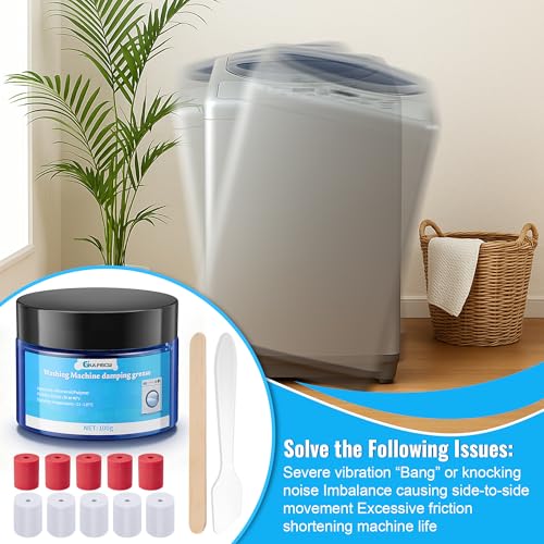 Image of Washing Machine Damping Grease with Foam Inserts for Suspension Rods, Vibration & Noise Reduction, Compatible with Samsung & Other Top-Load Washers (3.5oz,White Red,20pcs)