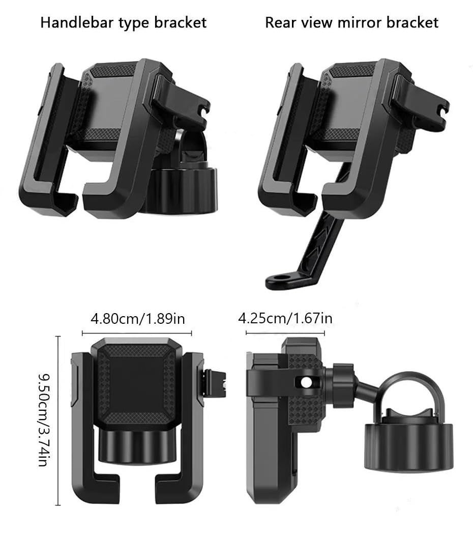 Supporto Telefono Moto Chiusura Rapida Larghezza Regolabile Supporto Motocicletta Navigazione Per Smartphone 4.7-7.2 Pollici(Mirror)