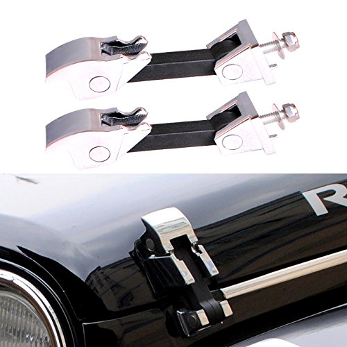 omotor 2pcs Chrome Aluminum Hood Lock Assembly Locking Hood Catch Set for Jeep Wrangler JK 2007-2017 & Unlimited 2 Door & 4door