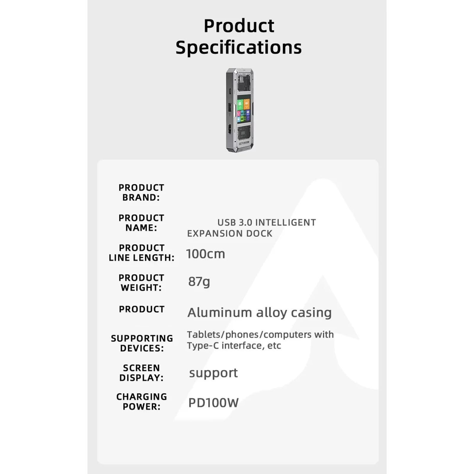Docking station USB C Adattatore multiporta PD100W Ricarica multipla Dock da 3,5 mm per Notebook Laptop C Docking