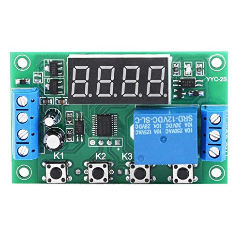 Zeitschaltuhr, LED-Display Einstellbares Zeitrelais-Modul Automatisierungsschalter Verzögerung Trigger Schaltrelaismodul Unterstützung Micro USB 5V Stromversorgung (12V)