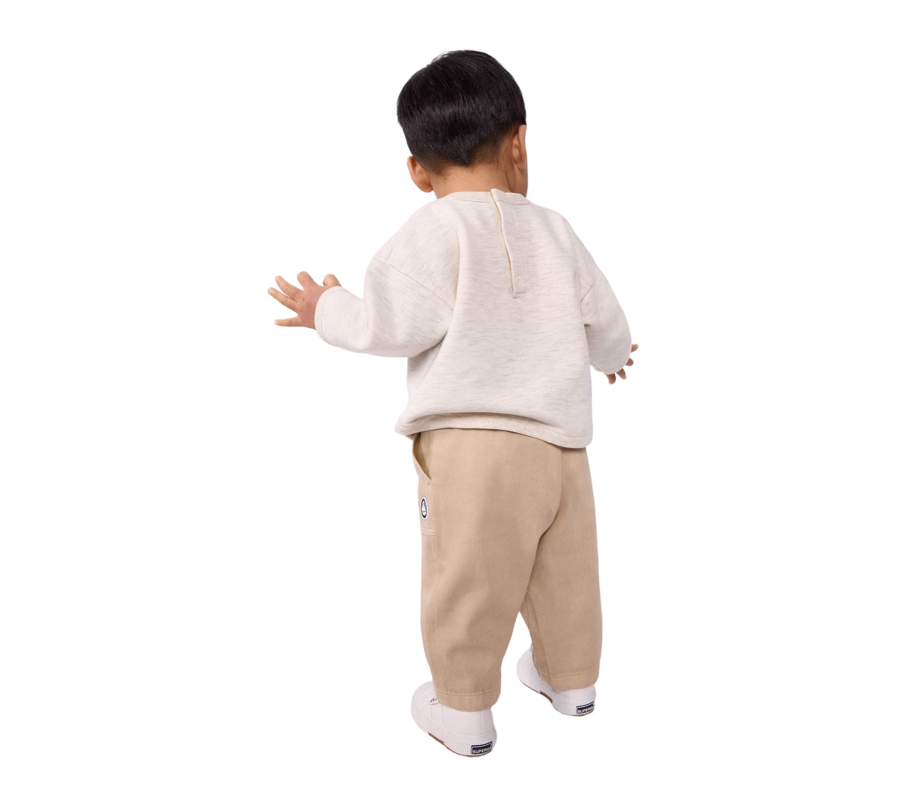 Petit Bateau Baby-Hose aus Baumwolle, einfarbig mit Badge im Cargo-Stil