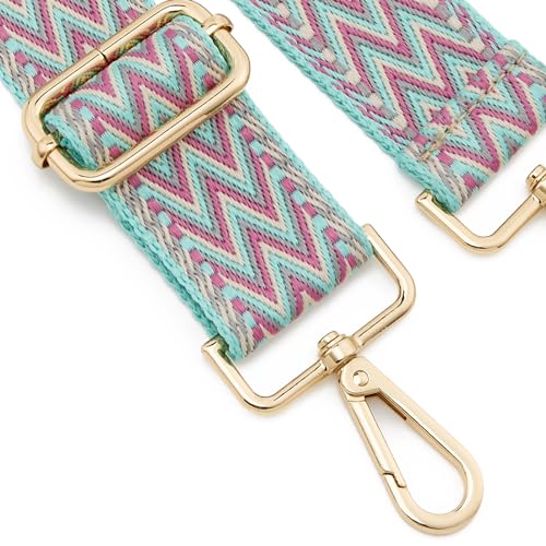 Image of ZOOEASS Wide Shoulder Strap Adjustable Replacement Belt Guitar Style Crossbody Bag Handbag Strap Multicolor Canvas Straps(Wide:1.5in)(Color18)