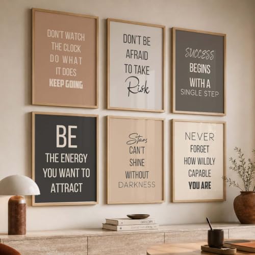 Image of kotart Inspired poster Motivational Quotes | Wall Hanging frames for Living Room | Bedroom | Office | Gift | Decoration frames for Home | Painting wall Decor - Set of 6 Multicolo (13x17 inch, C)