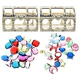 SEWACC 2セット カラフルアクリル宝おもちゃ 用トレジャーチェスト付き 創造力を育むパーティー遊び用 宝型バラエティ デコレーション向け