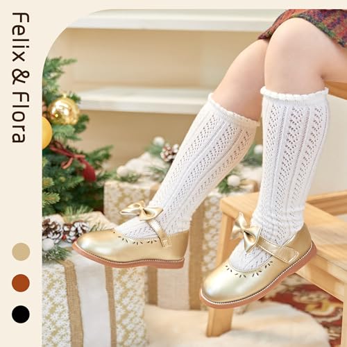 Image of Felix & Flora Toddler Little Girl Princess Dress Shoes-Mary Jane Flats for Girl Party School Shoes