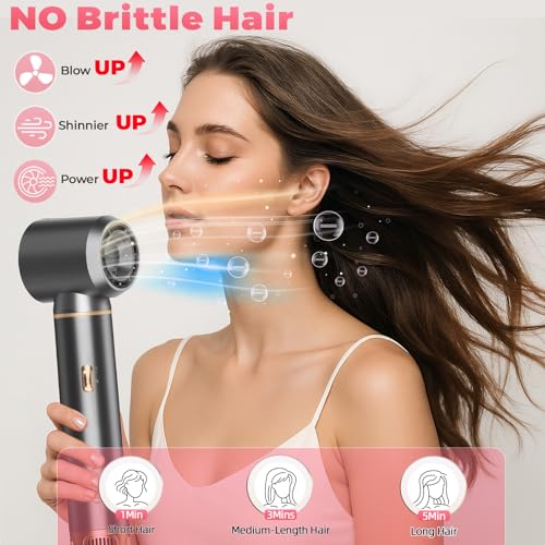Image of 5 in 1 Hot Air Styler, Hair Dryer Brush with Auto Wrap Curlers, 3 Heat Settings, Fast Drying & Volumizing - Includes Curling Barrels & Straightening Comb (Charcoal)