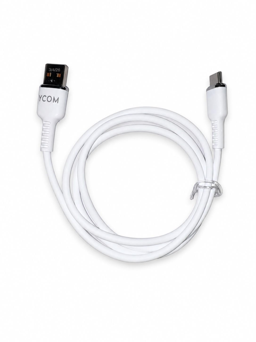 USB Type-C Cable, White | Fast Charging, Data Transfer, PVC Material-image-0