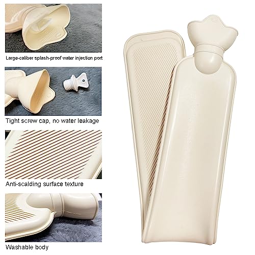 Bseical 2L Wärmflasche Lang Mit Weichem Bezug, Abnehmbare und Waschbare für Kinder, Premium wärmflaschenbezug, Wärmflasche Bär Weiches Plüsch Nettes, Geschenk (Bär)