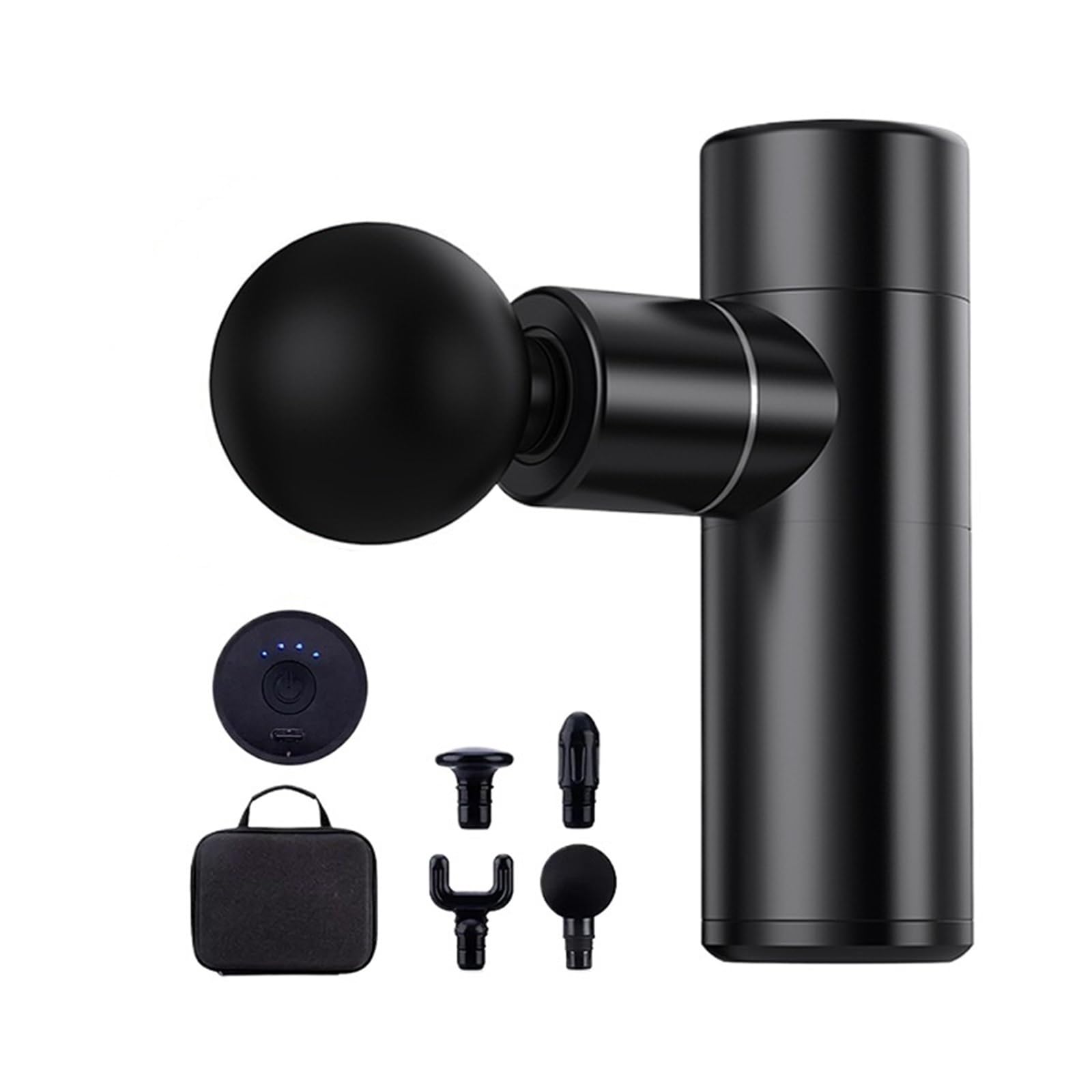 Masajeador portátil, Mini Masajeador Eléctrico De Cuello Bolsillo Con Pistola Masaje Muscular Para Regalo Relajación Corporal(Black)