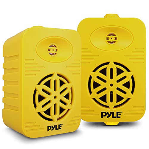 Image of PyleUsa Indoor Outdoor Speakers Pair-500 Watt Dual Waterproof 5.25 inch 2-Way Full Range Speaker System w / 1 /2 inchHigh Compliance Polymer Tweeter in-Home,Boat, Marine,Deck,Patio,Poolside (Yellow) - PDWR55YL