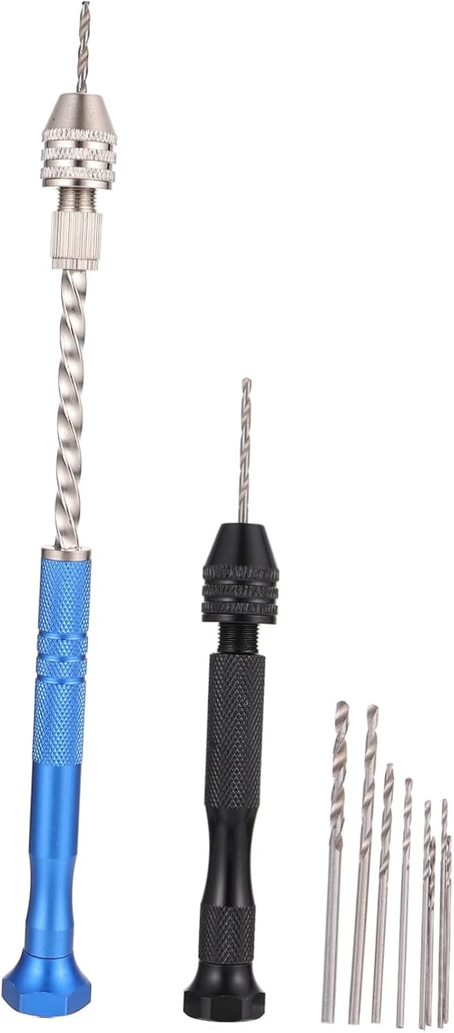 ORFOFE Quality Hand Drill Tool Set 12pcs Resin Drills Pin Vise Steel Material