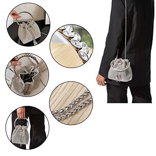 BBTT.ful Shoulder Bags Crossbody Bag Purses Handbags Crystals Evening Bag Silver for Women Girls Wedding Prom Party Club… - Image 4