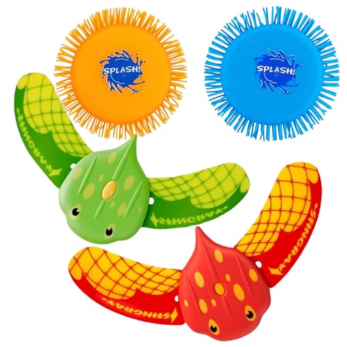 Meanju Wasser Frisbee,Teufel Fisch Schwimmbad,Wasserfrisby Soft,Spielzeug,Wasserspielzeug Kinder,Tauchspielzeug,Wasserspielzeug in Knalligen Farben, Sommer Spaß (Varies-4)