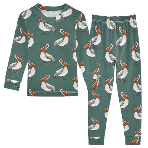 JHKKU Funny Pelican Pajamas Set Cotton 2 Piece Soft Comfy Pjs Long Sleeve Lounge Sleepwear 24M