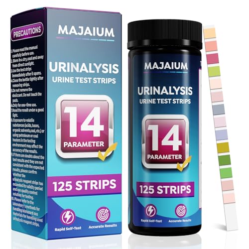 Majaium Urine Test Strips for Urinalysis 14 Parameter - 125 CT UTI Urinalysis Test Strips Full Panel...