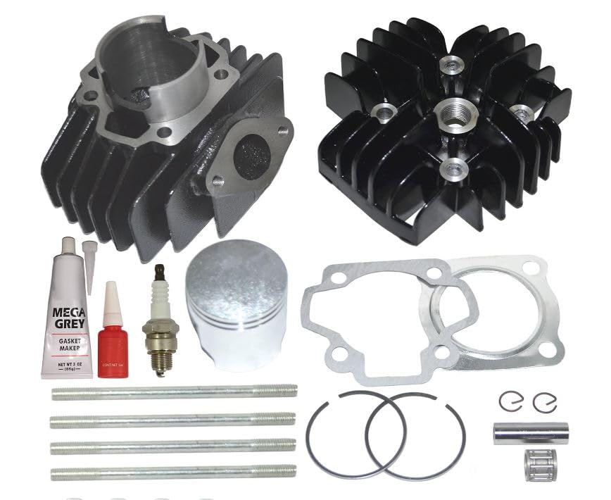 60cc Big BORE Cylinder Piston Rings Head Gasket TOP KIT Set for FITS 1979-1987 Yamaha QT50 & 1981-2023 Yamaha PW50 Bike