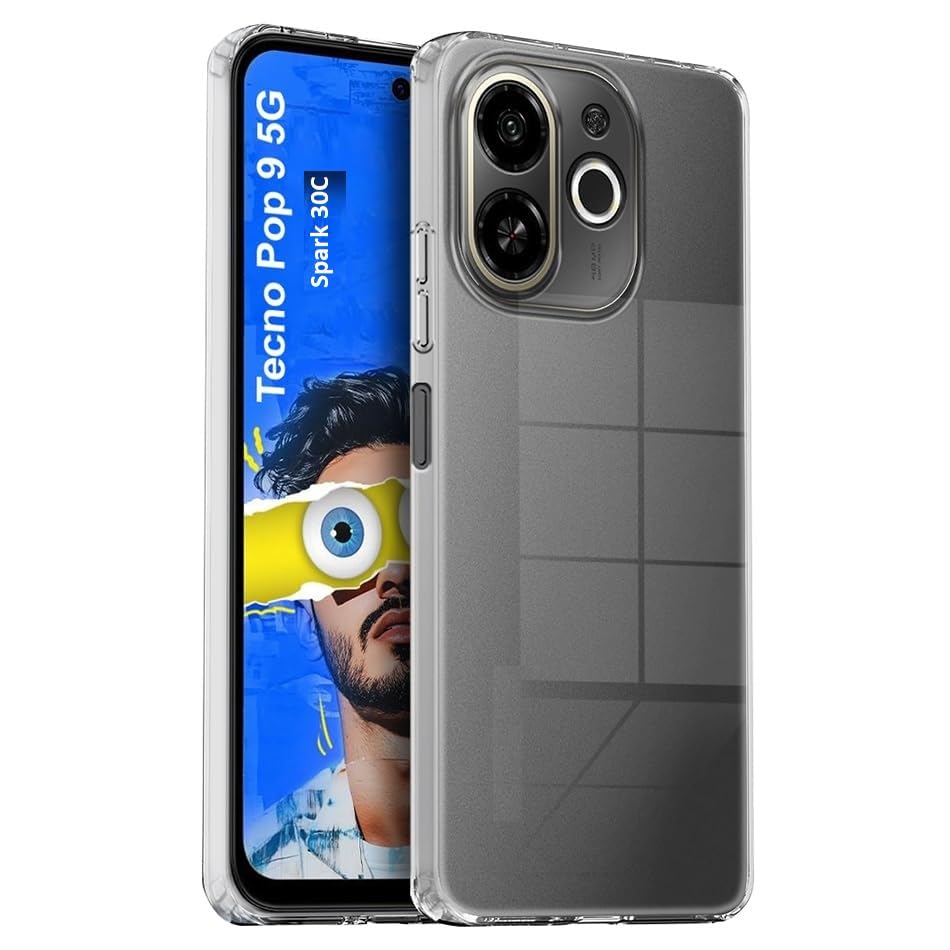 Image of COVERBLACK Flexible Rubber Case Back Cover for Compatible Model with Tecno Spark 30C 5G / KL8h - Transparent