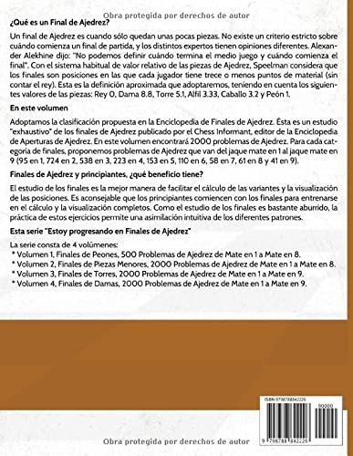 Miniatura 2 de Finales de Ajedrez, Volumen 4 Finales de Damas 2000 Problemas de Ajedrez de Mate en 1 a Mate en 9 Para Dominar los Finales de Damas (Estoy