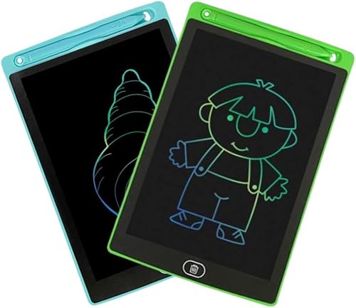 Paquete de 2 tabletas de escritura LCD coloridas y tableros de garabatos, almohadillas de borrado electrónico para garabatos y dibujos, juguete