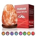 FANHAO Himalayan Salt Lamp with 8 Colors Changing, 100% Natural Crystal Salt Light Glow Hand Crafted Night Light for Lighting, Decoration and Gift