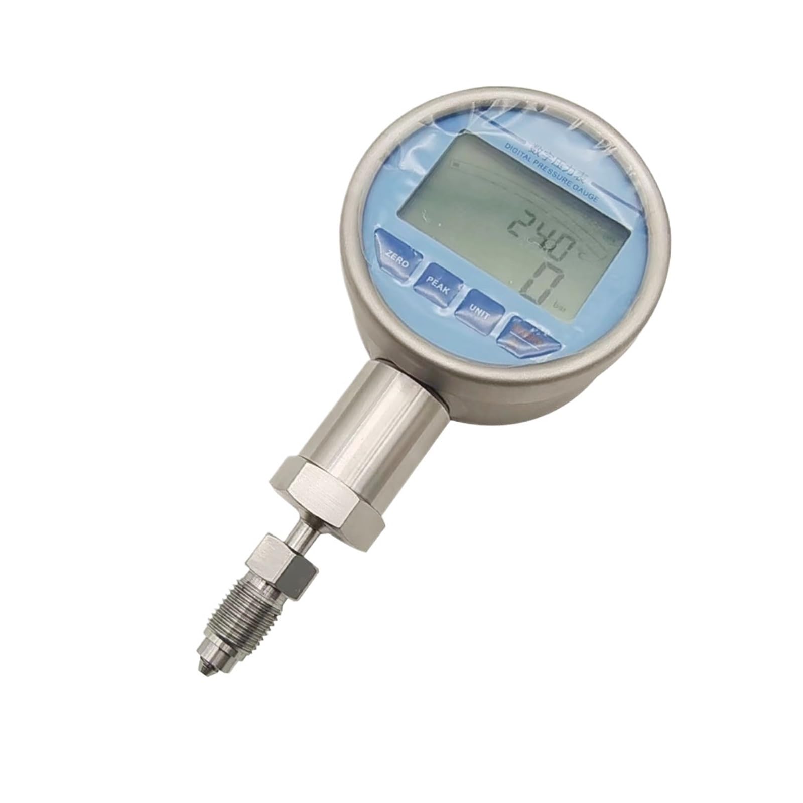 Digitales Manometer, 1600/2000 bar Manometer Edelstahl-Kragenverschraubungssatz 9/16 Zoll Pipeline-Messwerkzeuge(1600bar)