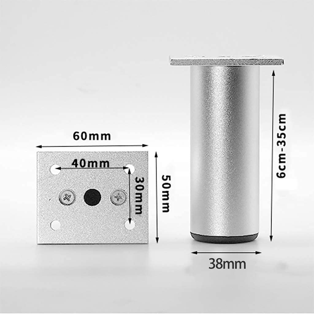 nóżka， Regulowane nóżki meblowe, zestaw 4 szt., stop aluminium, 0-1 cm(Sand Silver,15CM)