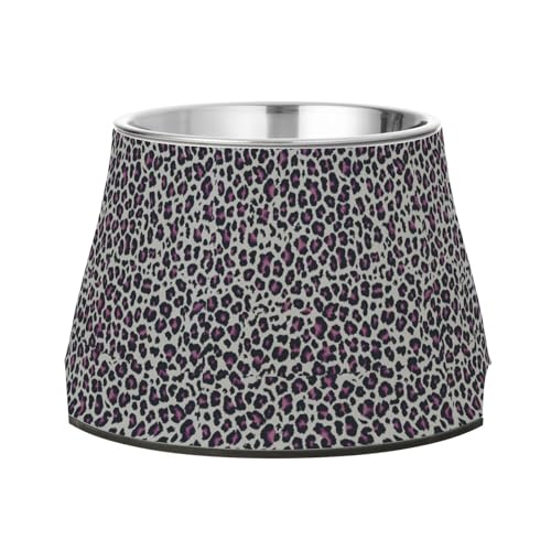 Ciotola per acqua per cani leopardo viola antiscivolo in acciaio inox ciotole per cani gatti conigli uccelli baffi fatica