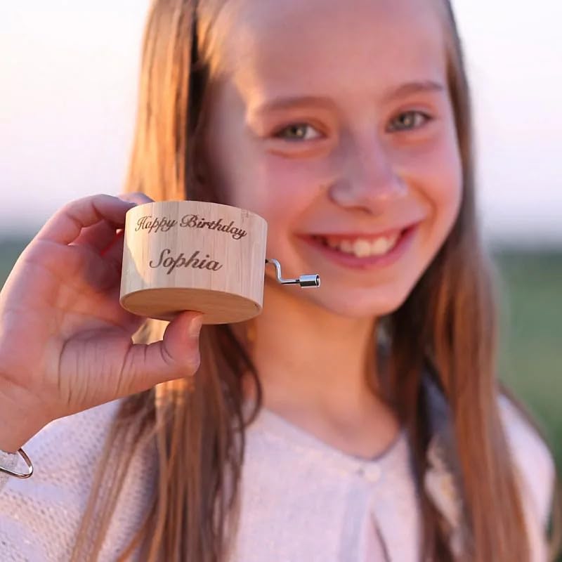 Bambus Spieluhr Mit O Tannenbaum - Mini-Drehorgel Aus Deutschland