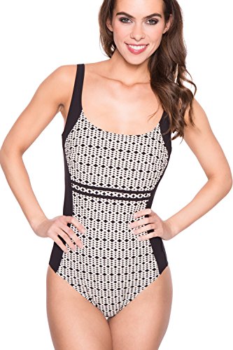 Rosa Faia Finja Women`s One-piece Swimsuit, ANI-7762, 08C, black velvet