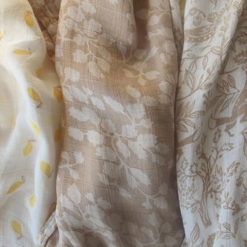 Image of aden + anais Silky Soft Swaddle Blanket, Boutique Muslin Blankets for Girls & Boys, Baby Receiving Swaddles, Ideal Newborn & Infant Swaddling Set, Perfect Shower Gifts, 3 Pack, Natural Woodland