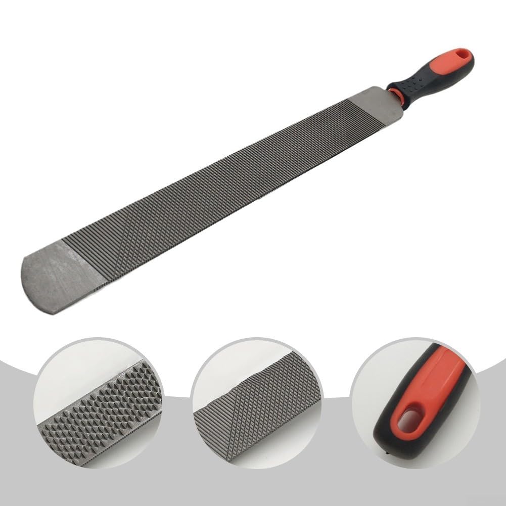 Lima de herradura de 14 pulgadas para herradores y veterinarios, escofina de acero al carbono de doble cara con mango antideslizante, eliminación rápida de materiales, agarre ergonómico, adecuada para