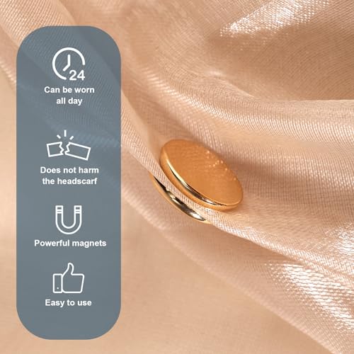 Image of 12pcs Hijab Magnetic Pins, Strong Hijab Magnets Multi-Purpose Scarf Clasp Pinless Brooch Buttons for Women Scarves Clothes Dress (Color B)