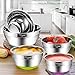 Wildone Mixing Bowls with Airtight Lids, Stainless Steel Nesting Mixing Bowls Set of 5, with Non-Slip Colorful Silicone Bottoms, Size 7, 3.5, 2.5, 2, 1.5QT, Ideal for Mixing & Serving