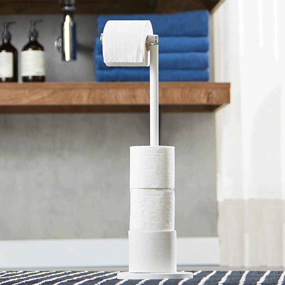 Porta carta igienica autoportante per 4 rotoli – Elegante supporto per dispenser di carta igienica da bagno, design moderno, salvaspazio, facile da usare e organizzare