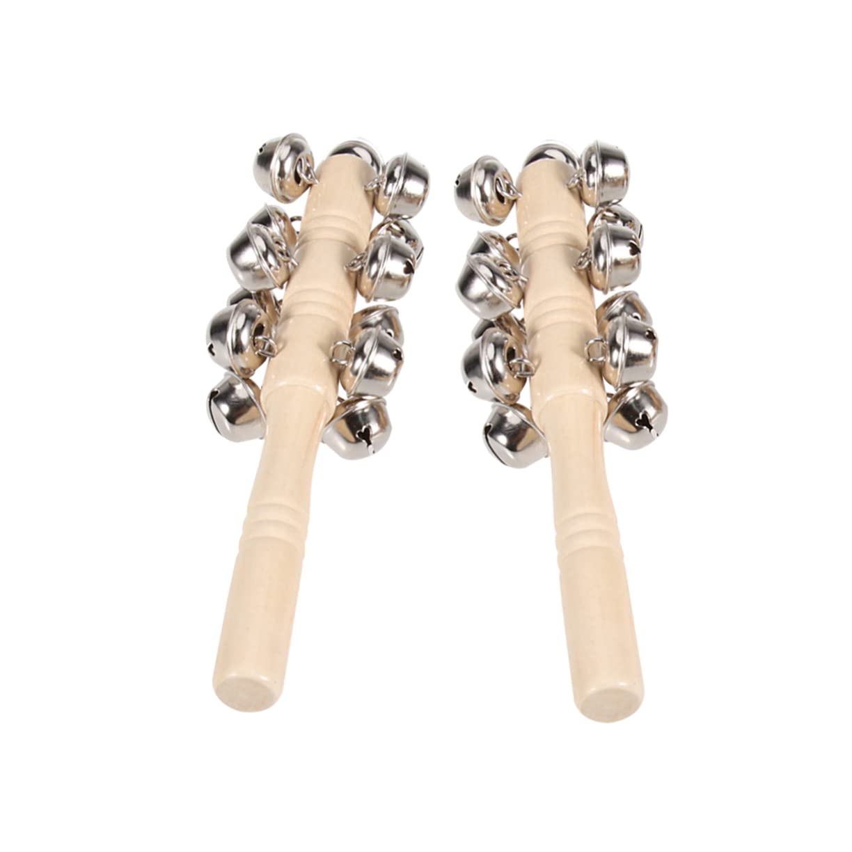 2Pcs Bell Rattle Hand Grip for Boy Girl Rows of Bells Safe Beech for and Playtime Newborns and Boy Girl