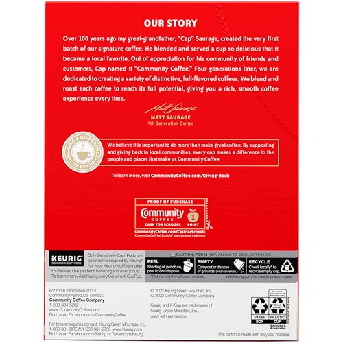 Image of Community Coffee Breakfast Blend 24 Count Coffee Pods, Medium Roast, Compatible with Keurig 2.0 K-Cup Brewers, 24 Count (Pack of 1)