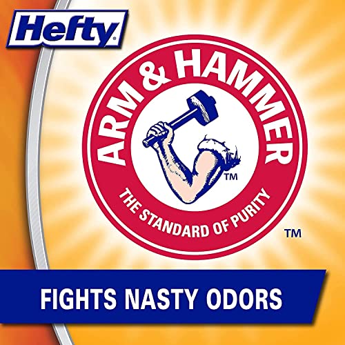 Image of Hefty Ultra Strong Multipurpose Trash Bags, Black Large Flexible with Drawstring, White Pine Breeze Scent, 30 Gallon, 25 Count Per Pack (Pack of 4)