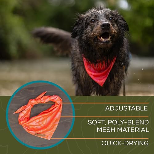 Image of Wilderdog Dog Bandana with Lightweight Quick Drying Poly-Blend Mesh Material in Papaya