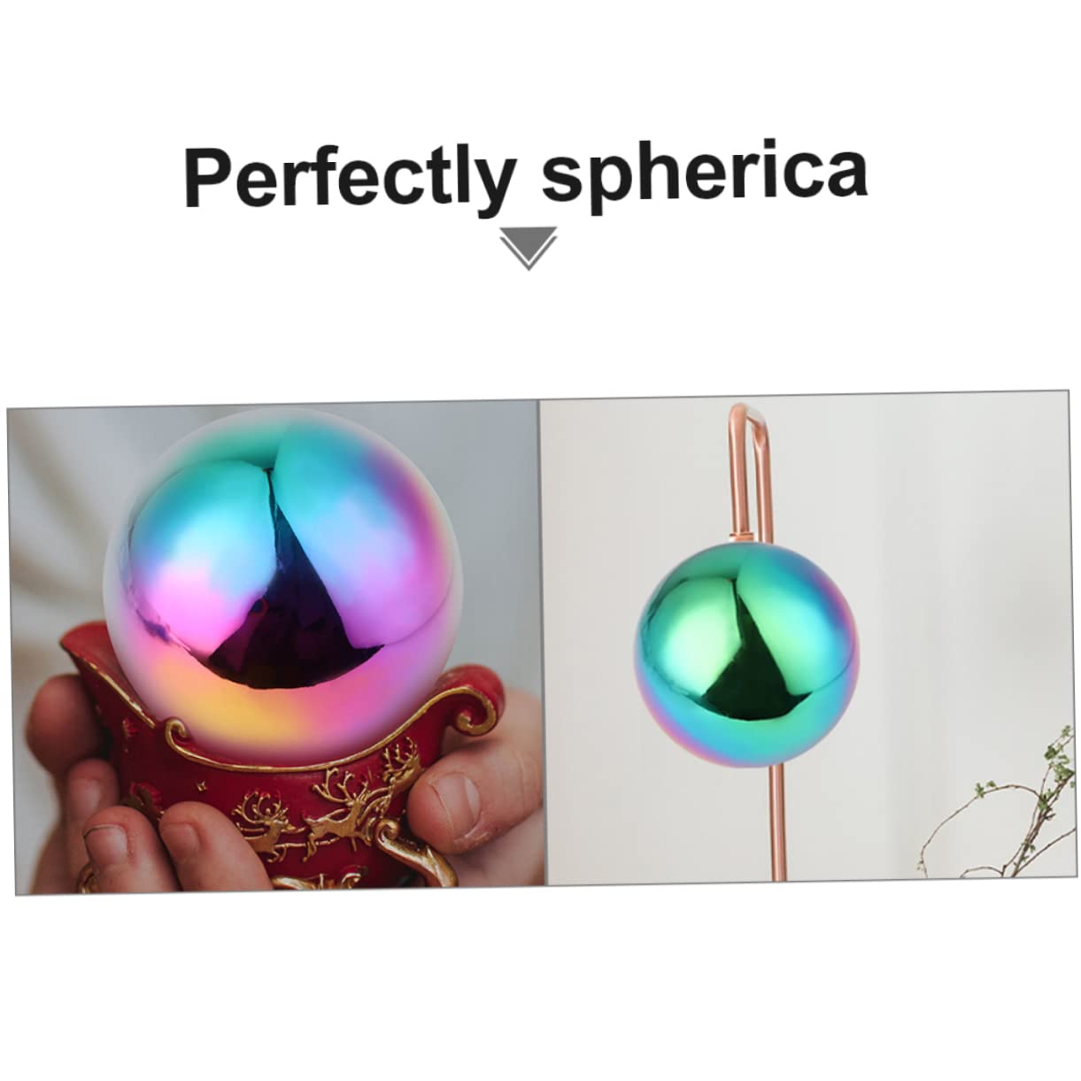 6stücke Teiliges Spiegelkugeln Regenbogenfarbige Hohle Deko-bälle Für Garten Outdoor-Dekoration Reflektierende Gartenaccessoires