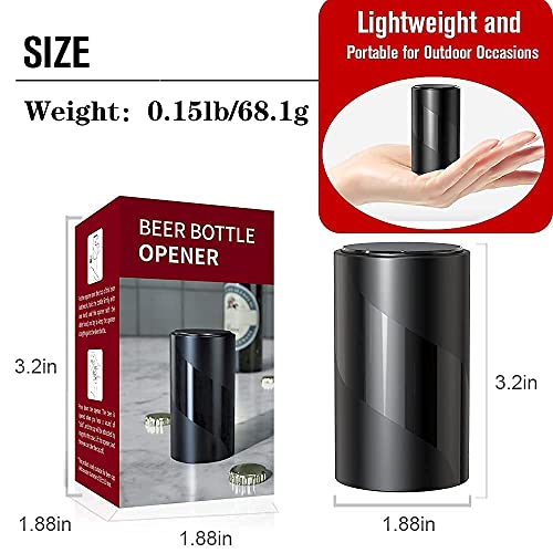 2 Pack Push Down-Pop Off Beer Bottle Opener With Magnetic Cap Catcher No Damage To Caps,Automatic Decapitator Beer/Soda Magnet Bottle Top Openers,One-Hand Easy/Funny Lid Open,Cool Bartender Tools #TOP4